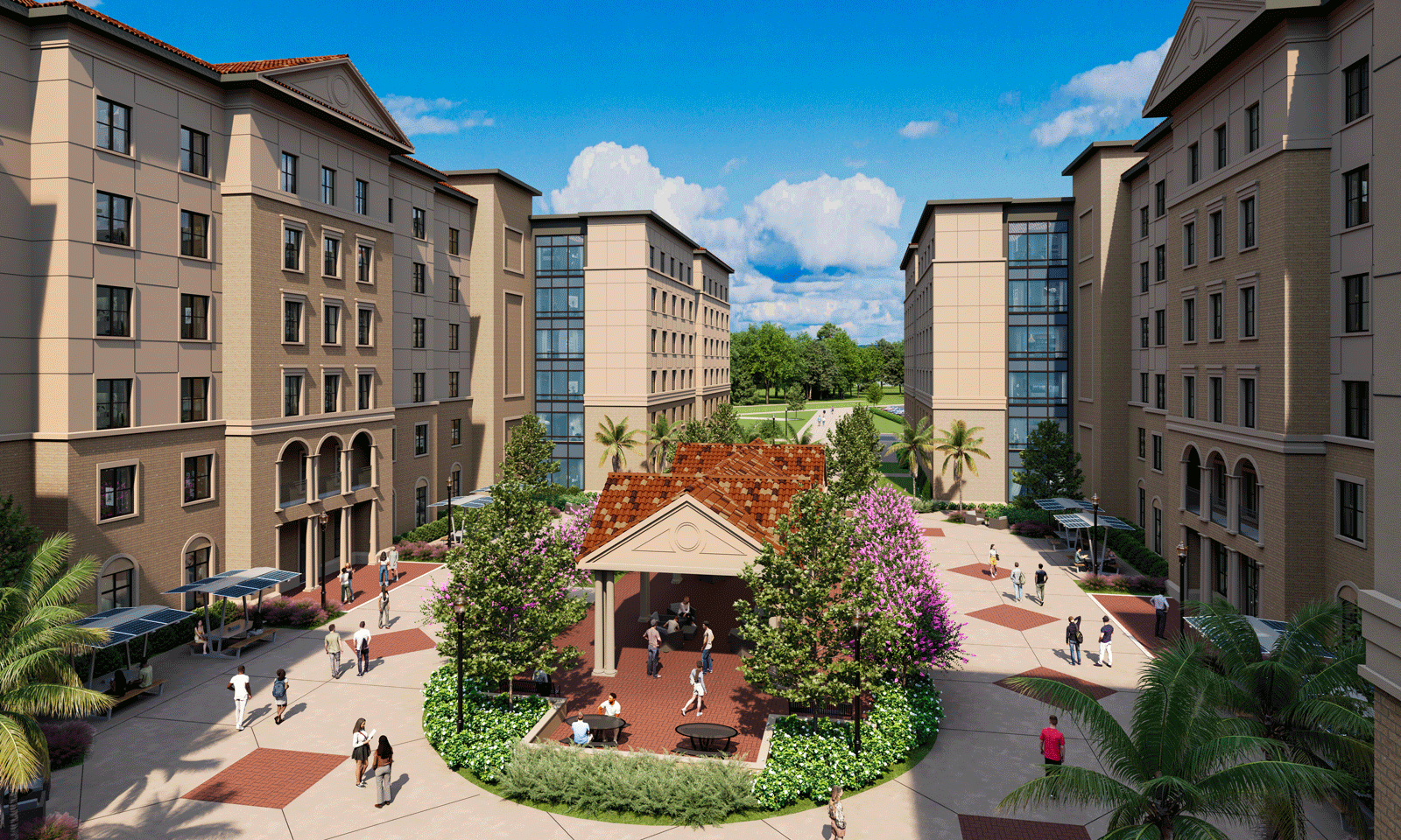 rendering of pelican and crane halls