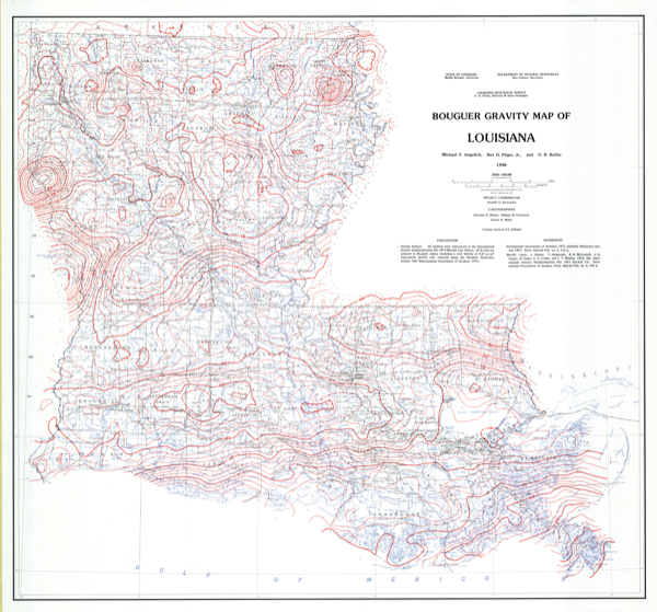 Bouguer Gravity Map of Louisiana, 1990 Bouguer Gravity Map of Louisiana, 1990
